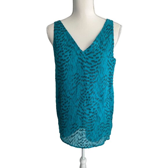 LILLY PULITZER Teal Patterned Dress Tank Top Size Small - Picture 3 of 8